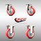 Service Caster 4 Inch 316SS Red Polyurethane Wheel Swivel Top Plate Caster Rigid SCC, 2PK SCC-SS31620S414-PPUB-RED-2-R-2 - alternate 3
